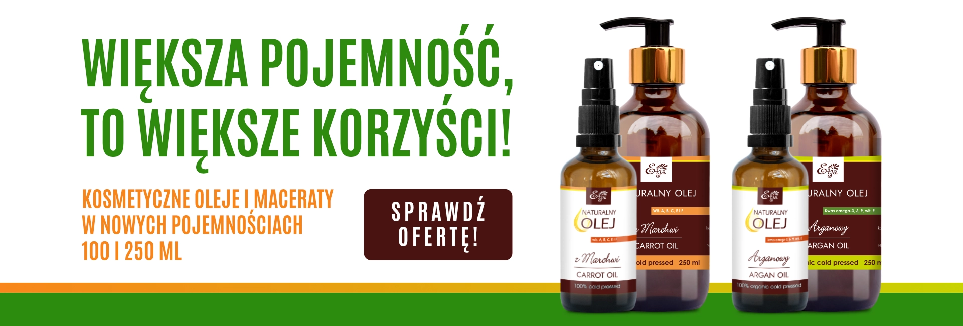 Większa pojemność 100 i 250 ml
